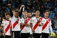 Los jugadores de River Plate celebran después de ganar la final de la Copa Libertadores. Segunda etapa, frente al Boca Juniors en el estadio Santiago Bernabéu, Madrid, España, 9 de diciembre de 2018. REUTERS/Paul Hanna