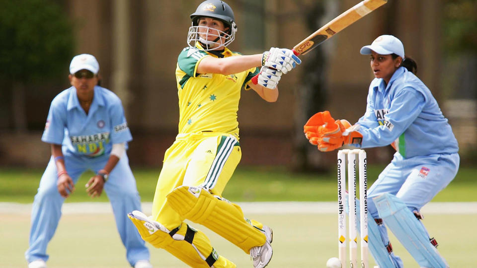 Michelle Goszko, pictured here in action for Australia against India in 2006.