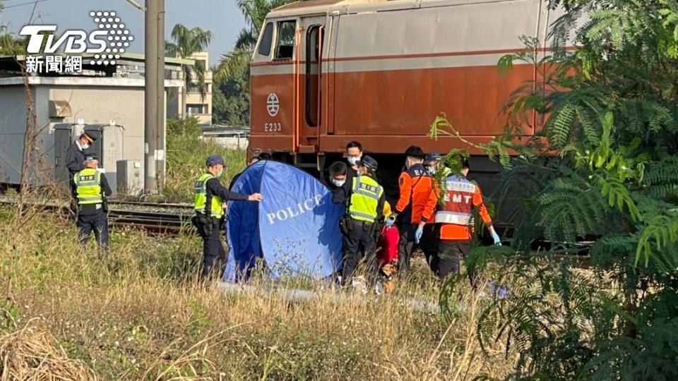 永康男遭列車撞擊死亡。（圖／TVBS）