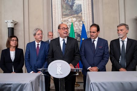 FILE PHOTO: Italian President Sergio Mattarella holds consultations on political crisis in Rome