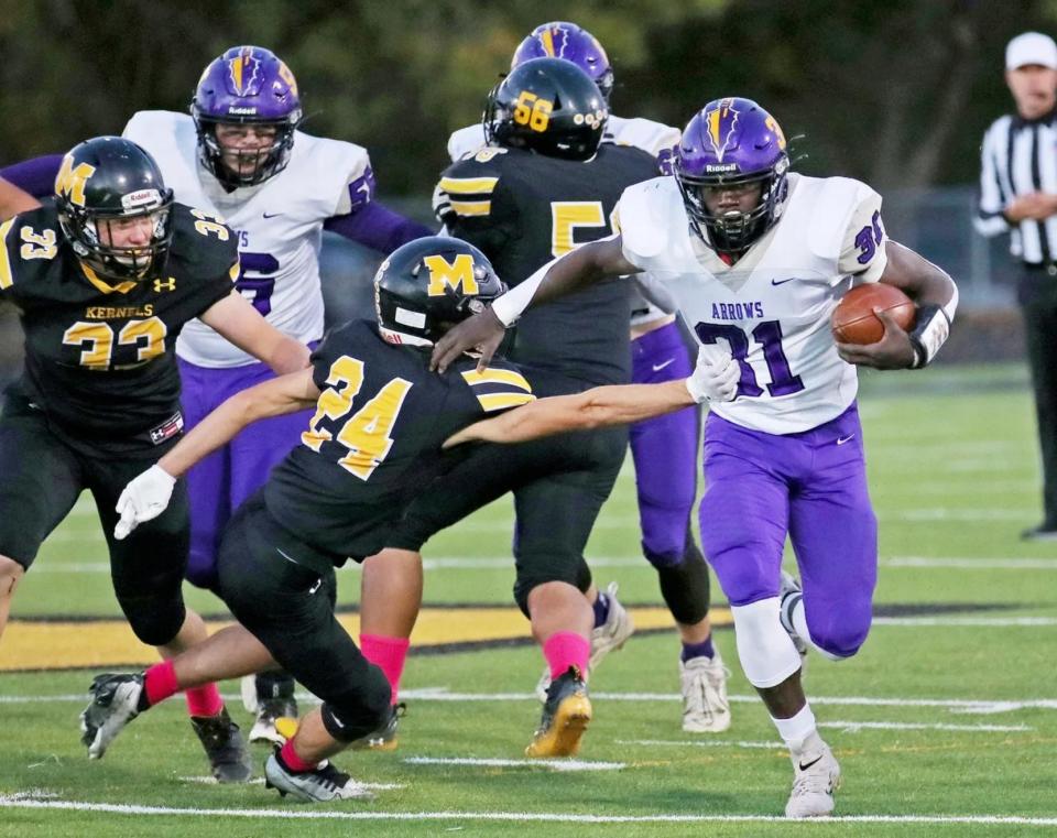 Watertown running back Juven Hudson (31) ran for 1,236 yards and 11 touchdowns in 2022.