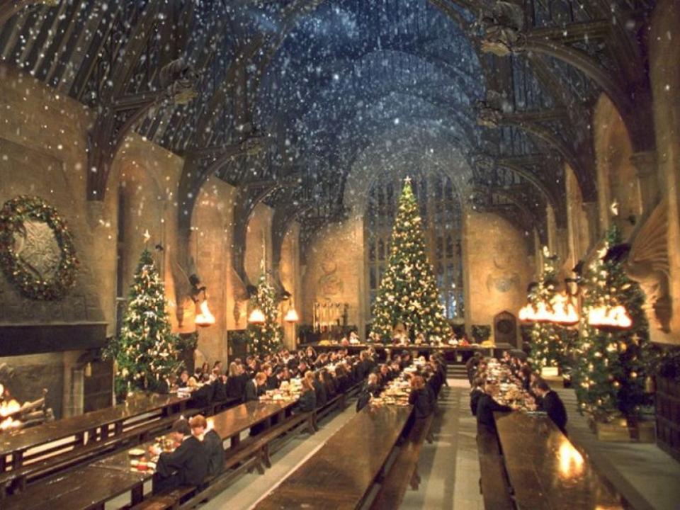 harry potter great hall hogwarts christmas