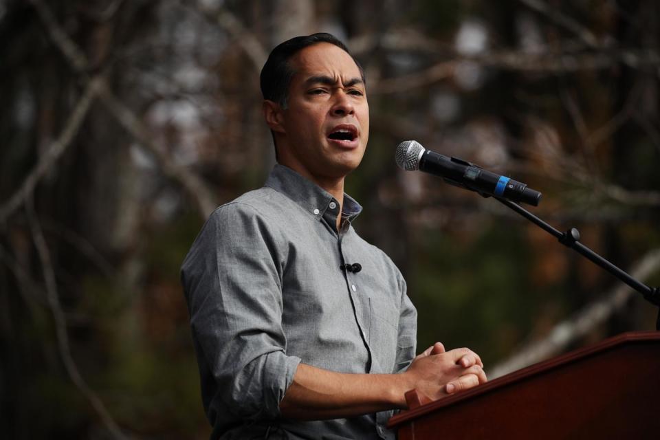 PHOTO: Former Democratic presidential candidate Julian Castro joins Democrat Jon Ossoff for a campaign event in Lilburn, GA, Dec. 07, 2020. (Spencer Platt/Getty Images)