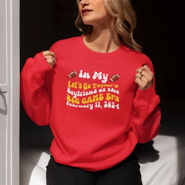 Swifties in their Super Bowl era can snag customized merch online ahead of game day.