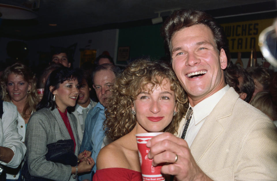 Jennifer Grey (right) and Patrick Swayze at the premiere of "Dirty Dancing" in 1987.  (Photo: Bettmann via Getty Images)