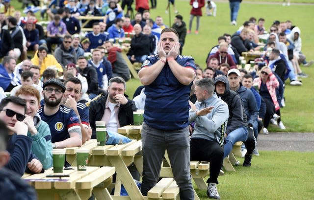 Fans watching Scotland v Czech Republic