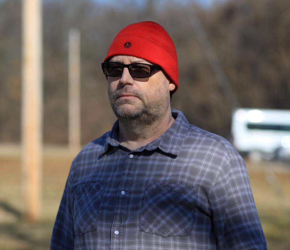 James Tompkins outside his workplace in the Town of Poughkeepsie on February 9, 2024. Tompkins has struggled to find a primary care physician and will supplement his healthcare with urgent care visits.