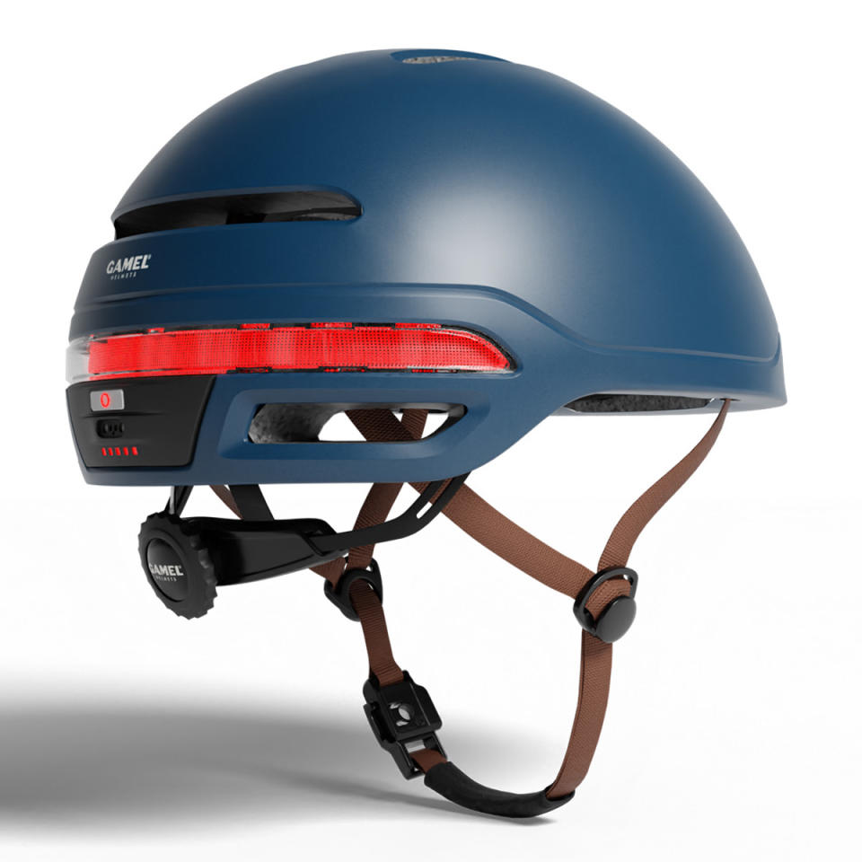 Gamel The Remarkable helmet, rear angle, blue