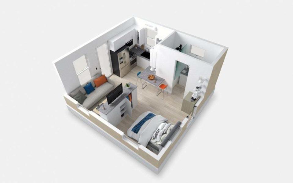 Floorplan for a standard Boxabl 