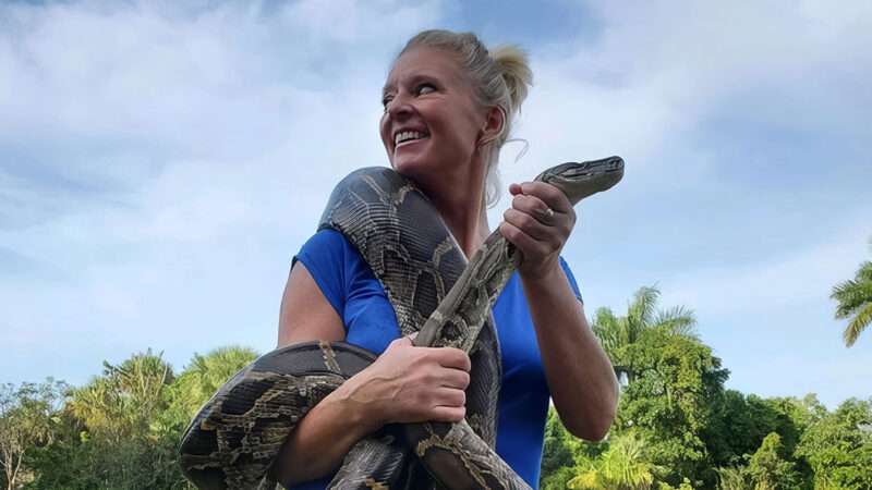 Python Huntress Amy Siewe, one of Florida's Burmese python bounty hunters