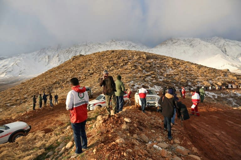 Rescuers search for the wreckage of Aseman Airlines flight EP3704 in Iran's Zagros mountains