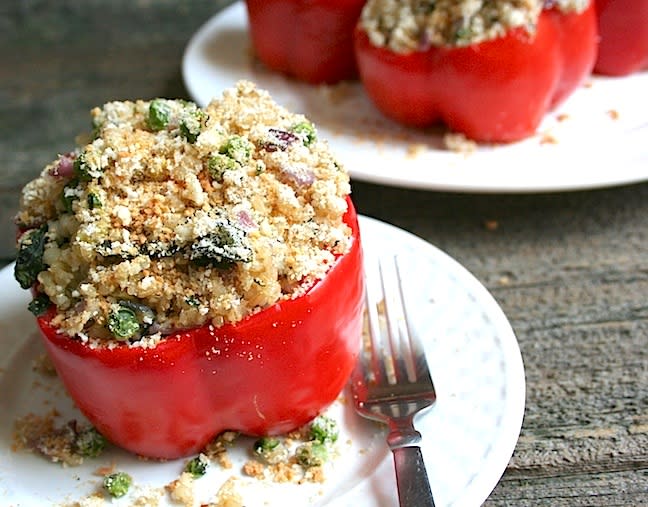 Orzo-stuffed bell peppers