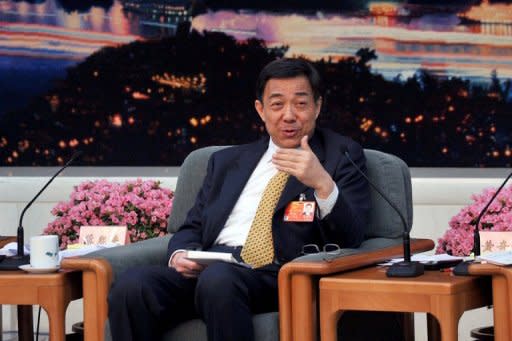 Bo Xilai, the charismatic but controversial Communist Party secretary of Chongqing, speaks to media during a press conference at the Great Hall of the People in Beijing in March 2012. China's top communist party newspaper said Sunday that preparations for a key meeting to set the country's next leadership were smooth, despite a festering political scandal
