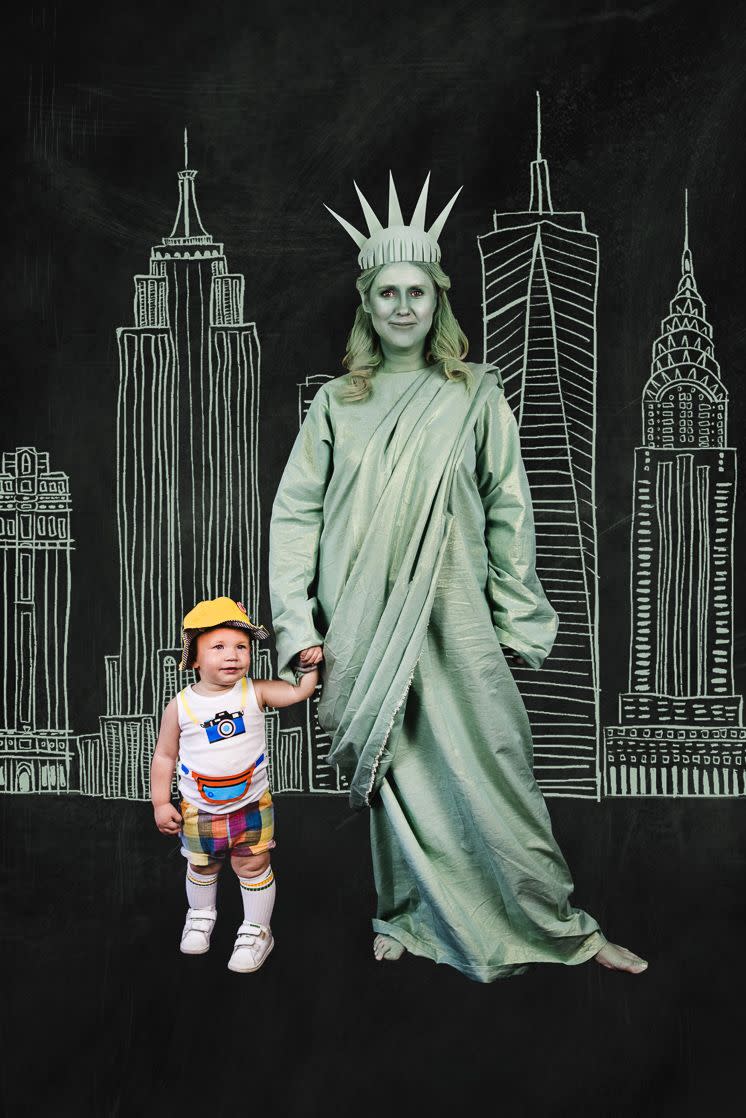 The Statue of Liberty and a Tourist