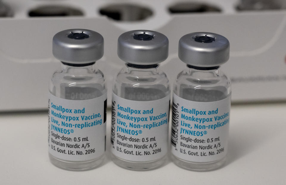 Empty ampules of Bavarian Nordic's monkeypox vaccine. / Credit: Sven Hoppe/picture alliance via Getty Images