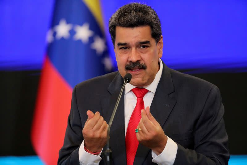 FILE PHOTO: Venezuelan President Nicolas Maduro holds a news conference in Caracas