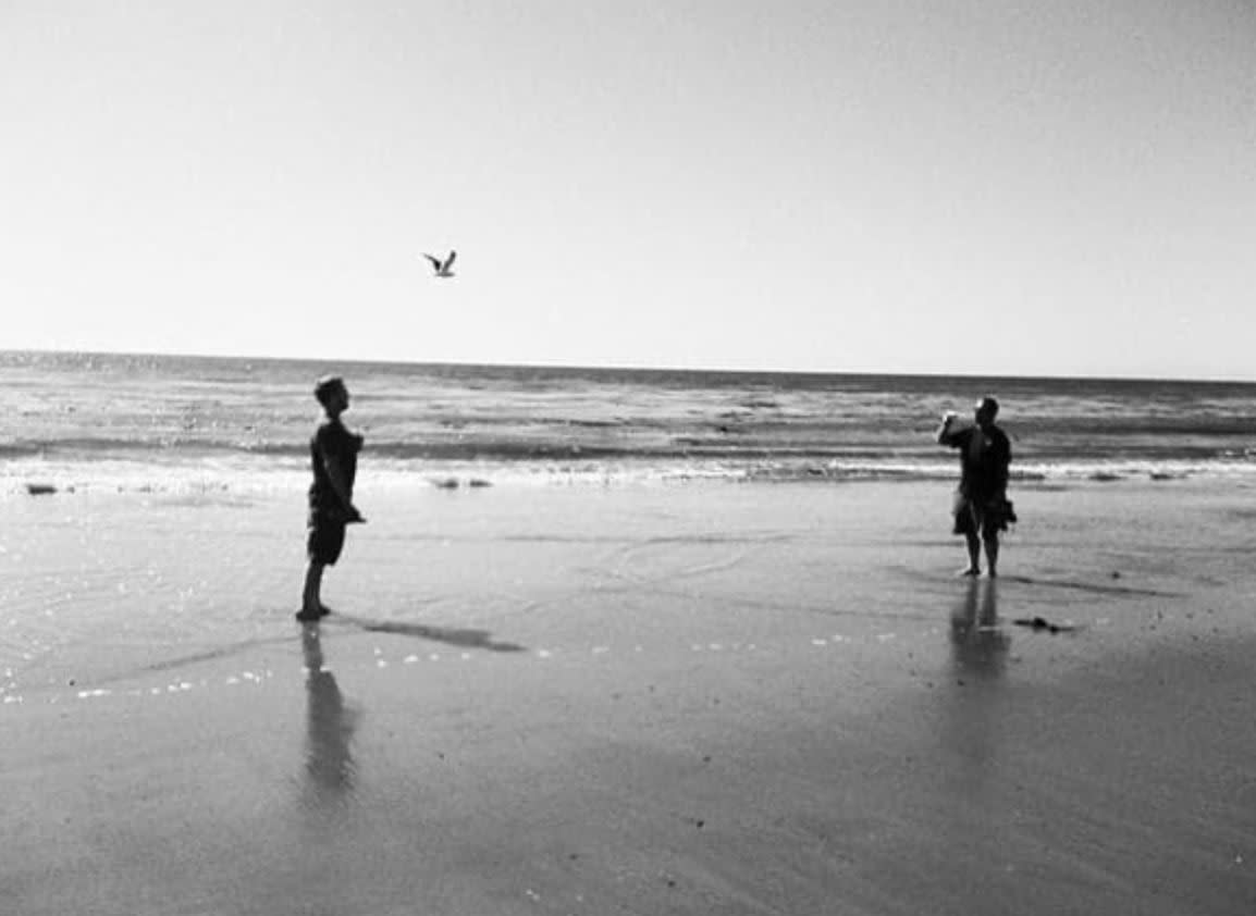 The author and his brother spreading their mother's ashes in 2009. (Photo: Courtesy of Keith Hoffman)