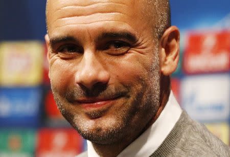 Soccer Football - Manchester City Press Conference - The Nou Camp, Barcelona, Spain - 18/10/16 Manchester City manager Pep Guardiola during the press conference Action Images via Reuters / John Sibley Livepic