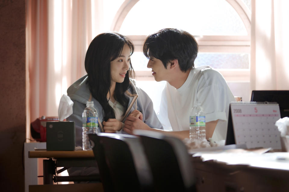 Jeon Yeo-been and Ahn Hyo-seop in <i>A Time Called You</i><span class="copyright">Courtesy of Netflix</span>