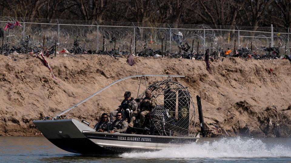 Florida Guardsmen in boat