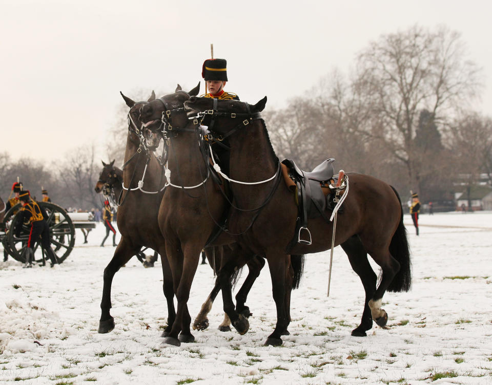 The King's Troop Royal Horse Artillery Prepare To Leave Their St.John's Wood Barracks For Woolwich