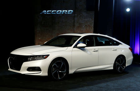 FILE PHOTO: American Honda Motor introduces the 2018 Honda Accord at the Garden Theater in Detroit, Michigan, U.S., July 14, 2017. REUTERS/Rebecca Cook/File Photo