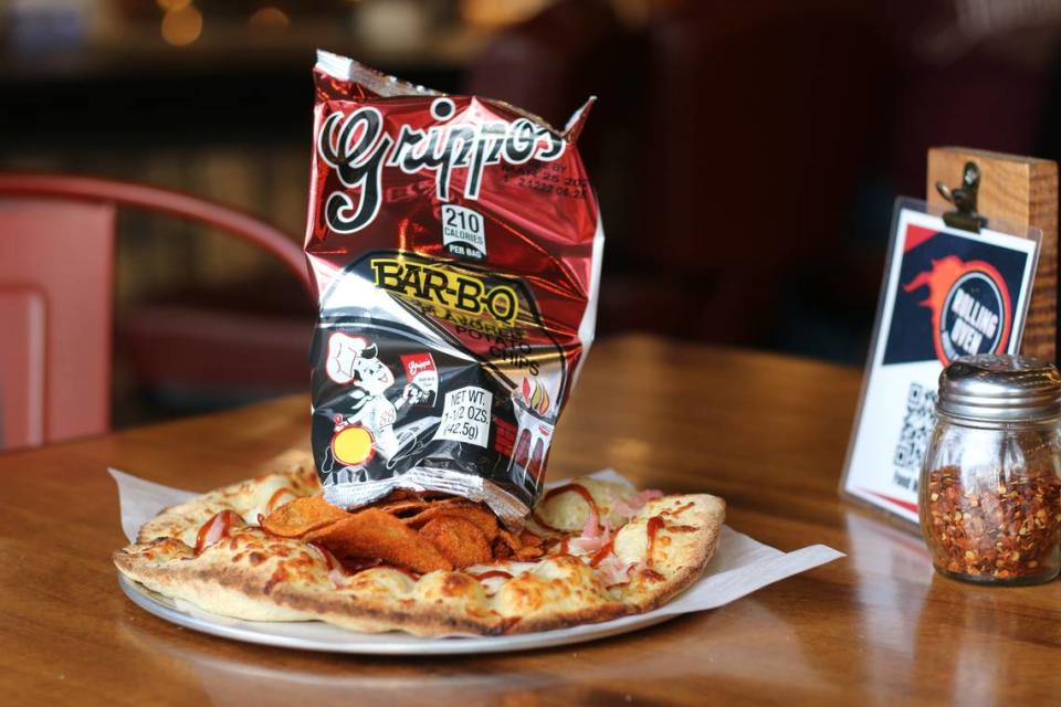 Rolling Oven will offer four $10 options for Lexington Pizza Week including the Grippos Pizza, featuring Grippos, pickled onions, BBQ sauce, and more Grippos. Provided