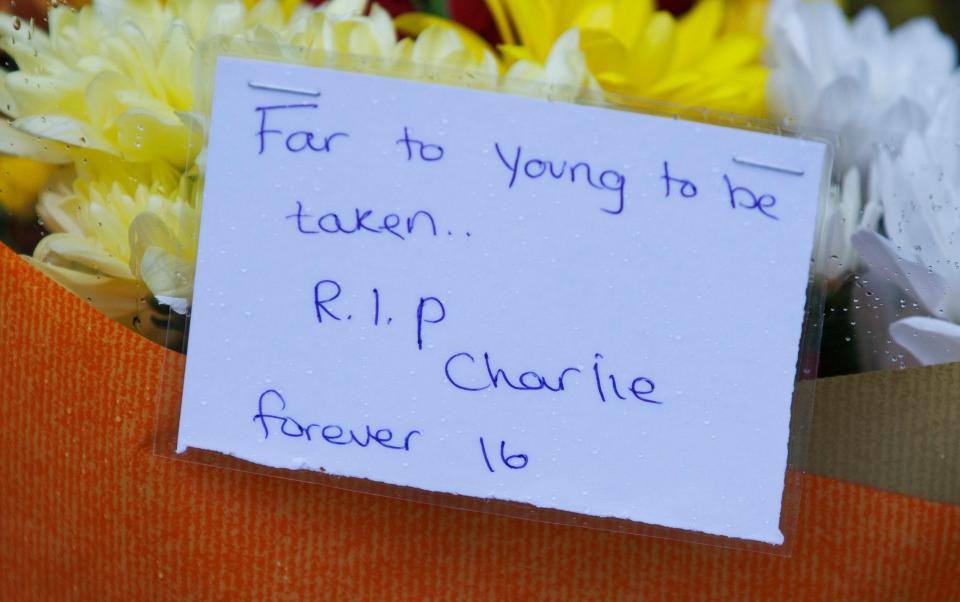 Floral ributes were left following the stabbings in Greenwich last month - Jamie Lorriman