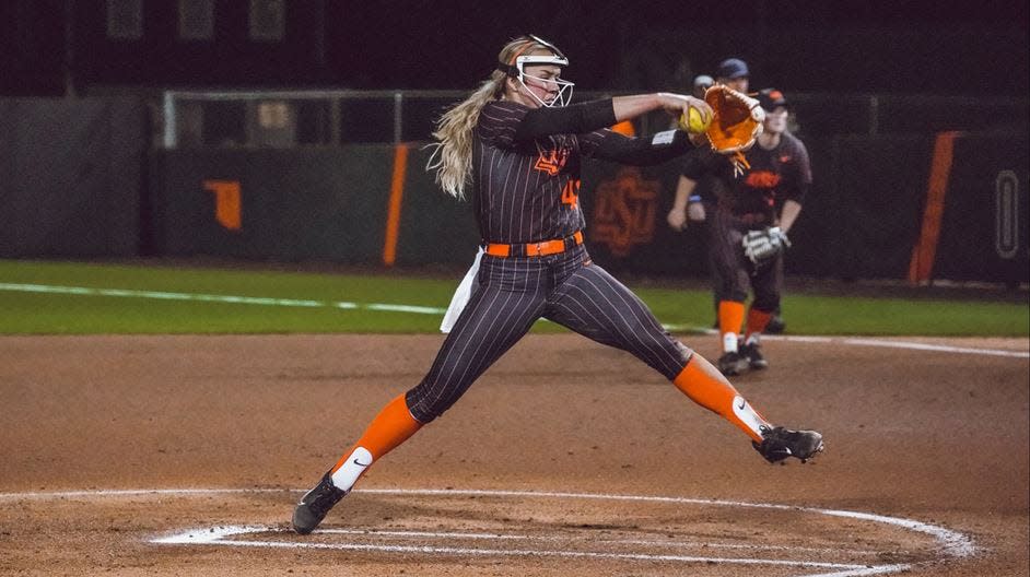 Oklahoma State's Miranda Elish had a wildly impressive week in the circle for the Cowgirls.