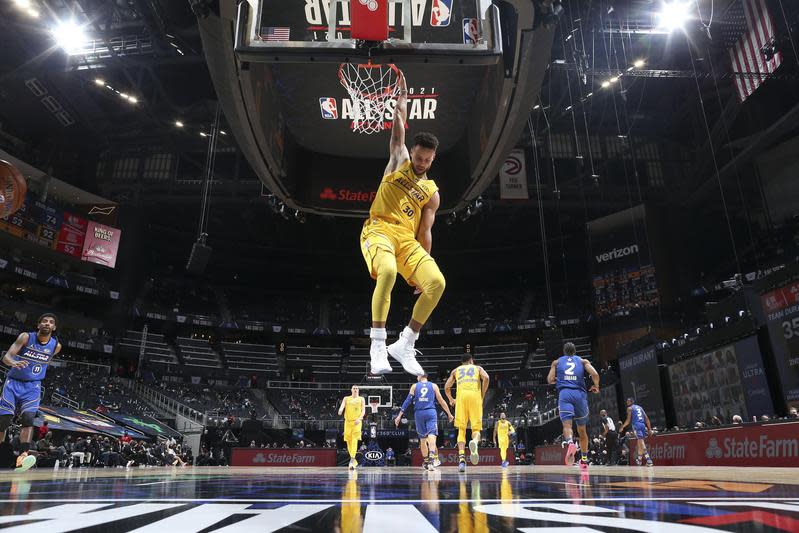 今年的NBA明星賽圓滿落幕，詹皇隊最後以170：150拿下勝利。（翻攝自Bleacher Report推特）