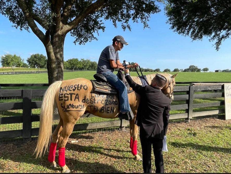 Miguel Alejandro on his horse Sunburst