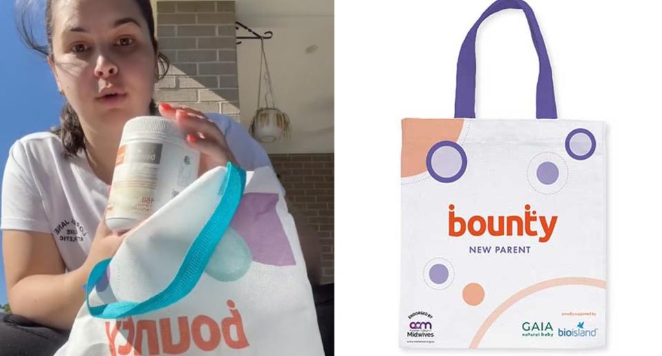 Bounty Bags can be collected at your local pharmacy as well as GP office, OBGYN, hospital or ultrasound clinic. Photo: TikTok/@dreamwithsarah