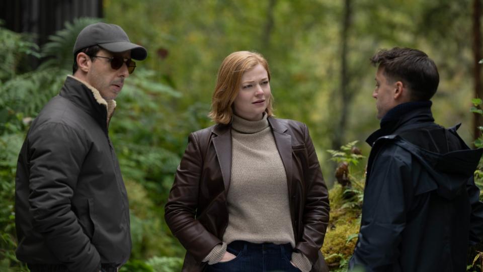 Jeremy Strong, Sarah Snook, Kieran Culkin in Succession season 4 episode "Kill List"