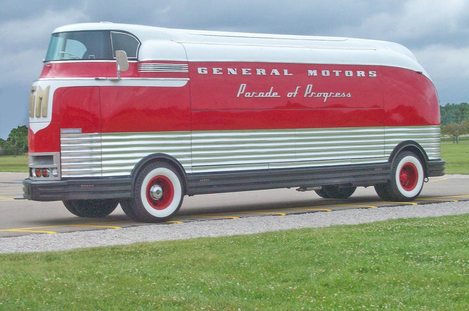 <p>It was 1939 and GM planned to wow the American public with its 20ft-tall bus from the future - from outside, it ticked all the RV boxes as it was long and wide. GM’s intentions, however, weren’t to create a motorhome but to showcase to the public that technology and innovation were barreling forward, and so 12 were made to take part in America’s ‘Parade of progress’. Afterwards, the 12 vehicles were sold and one was converted to a motorhome, complete with a bar and diner seating.</p>