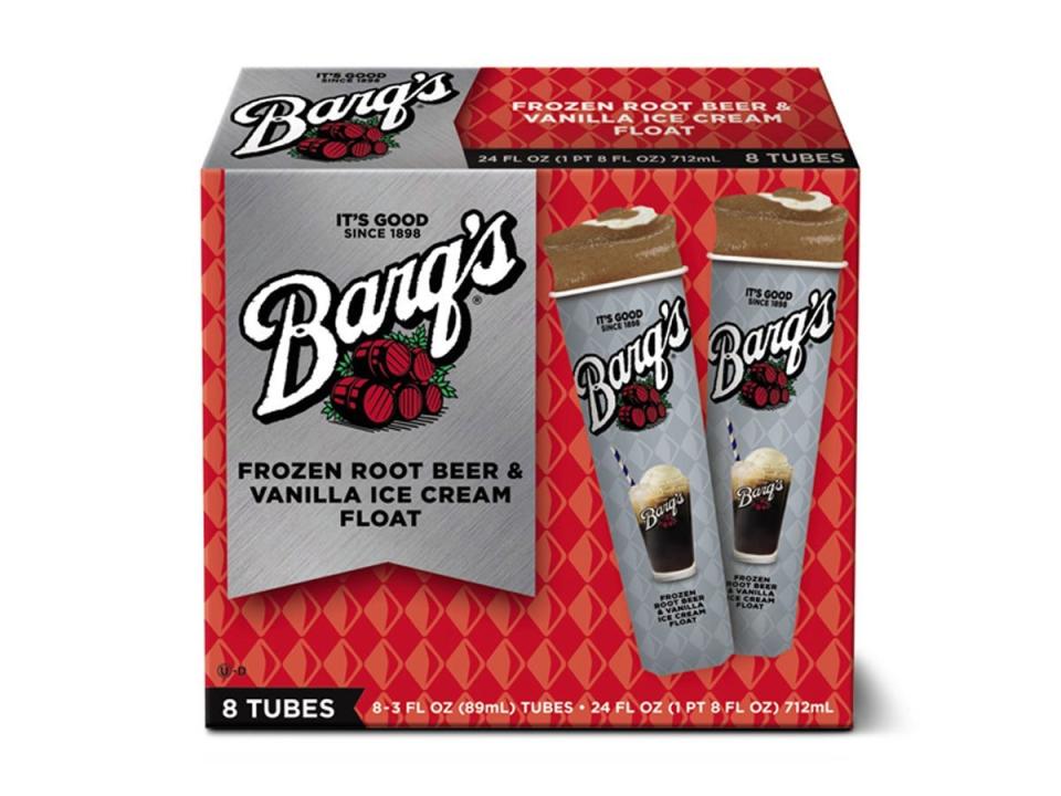 Red and gray box of Barq's root beer pops from Aldi