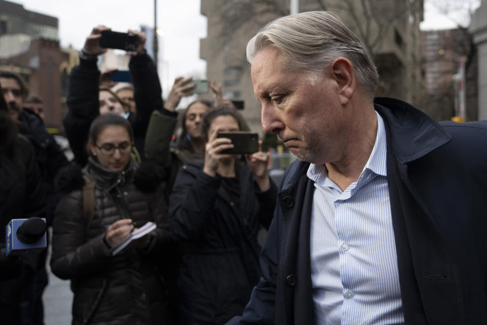 Charles McGonigal, former special agent in charge of the FBI's counterintelligence division in New York, leaves court, Monday, Jan. 23, 2023, in New York. The former high-ranking FBI counterintelligence official has been indicted on charges he helped a Russian oligarch, in violation of U.S. sanctions. (AP Photo/John Minchillo)