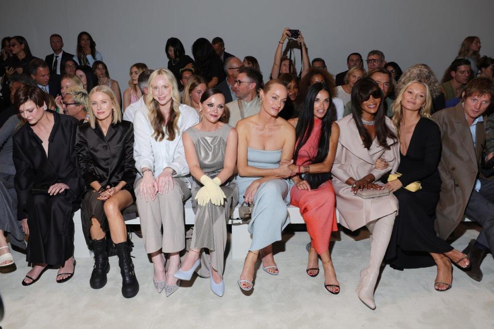 Linda Evangelista, Naomi Watts, Gwendoline Christie, Christina Ricci, Amber Valletta, Demi Moore, Naomi Campbell, Kate Moss and Nikolai von Bismarck at Fendi (Getty Images for Fendi)