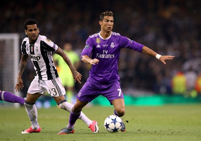 Dani Alves, left, and Cristiano Ronaldo