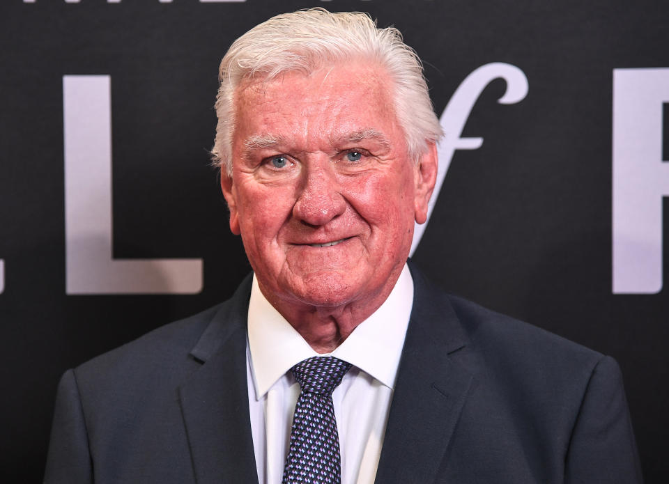 Ray Warren, pictured here at the 2019 NRL Hall of Fame ceremony.