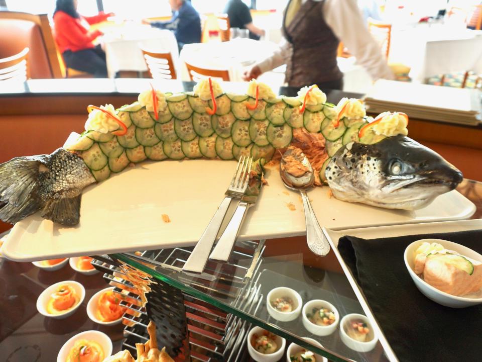 A food display at Palo restaurant on Disney Cruise Line.