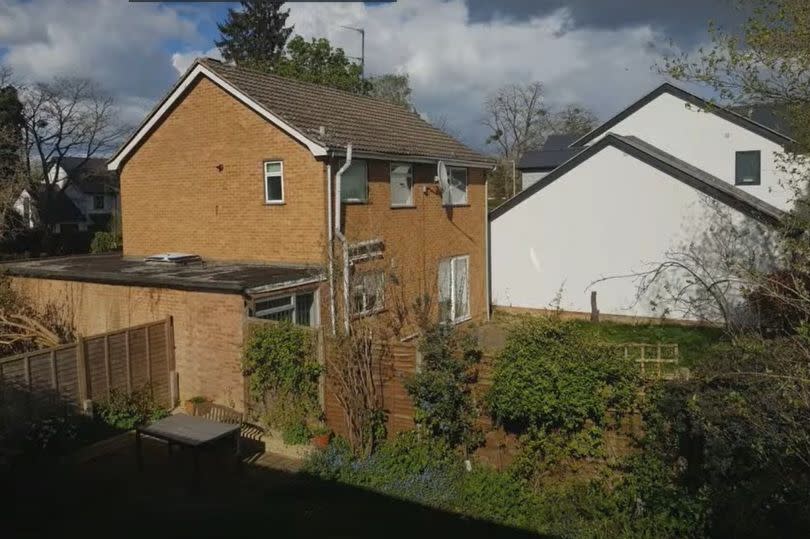 A picture of the application site from rear bedroom window of number 2 The Gardens