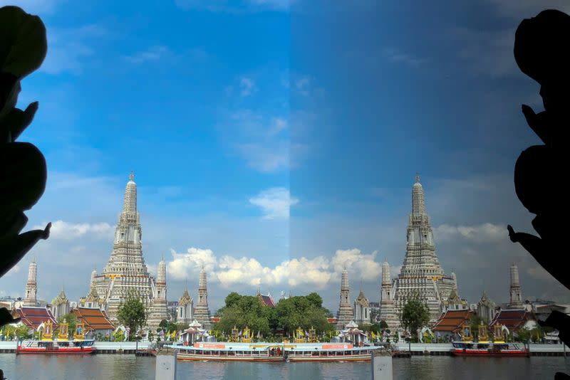 FILE PHOTO: Wat Arun temple and its reflection are seen on the banks of Chao Phraya river in Bangkok,