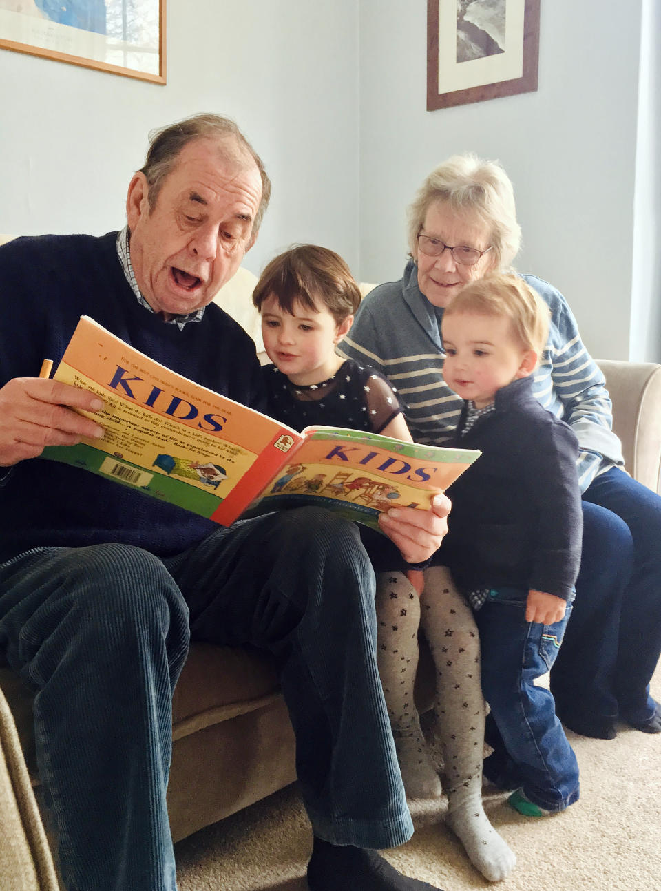 The author's mother and stepfather with their grandchildren. (Courtesy Joanna Quinn)