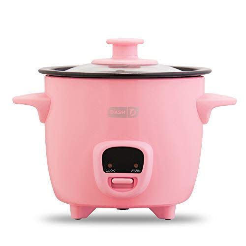 3) Dash DRCM200GBPK04 Mini Rice Cooker Steamer with Removable Nonstick Pot, Keep Warm Function & Recipe Guide, 2 cups, for Soups, Stews, Grains & Oatmeal, Pink