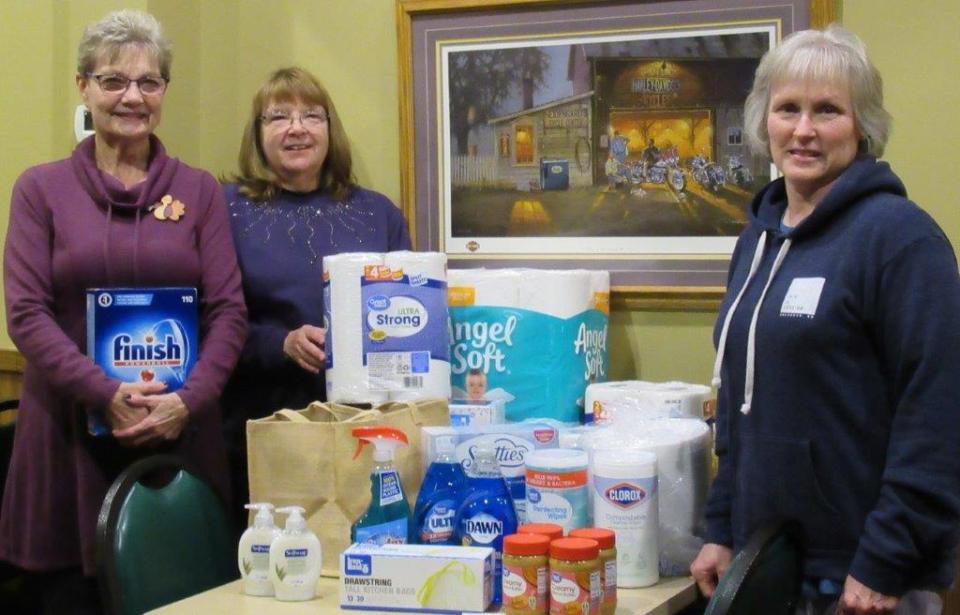 The Aberdeen Zonta Club donated various items on Safe Harbor's "wish list." Pictured are, from left, club members Colleen Callum, Karen Lane and Lavonne Miller.