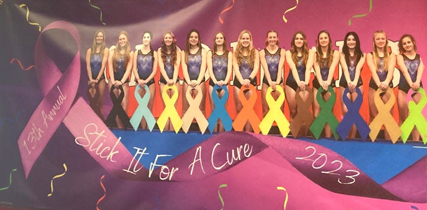 The Coldwater Cardinal Gymnastics program held their 13th annual Stick for a Cure Gymnastics Invite, which was a rousing success both in the gym and out