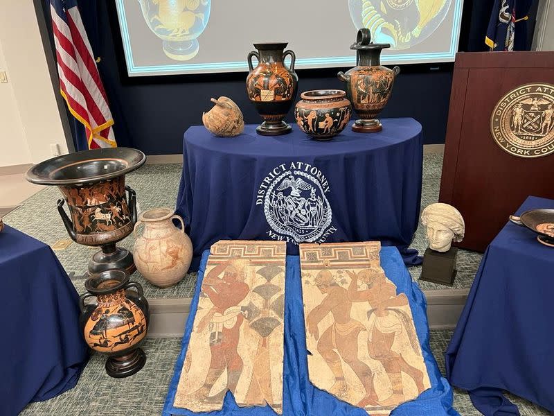Antiquities returned to Italy from U. S. during a ceremony in New York