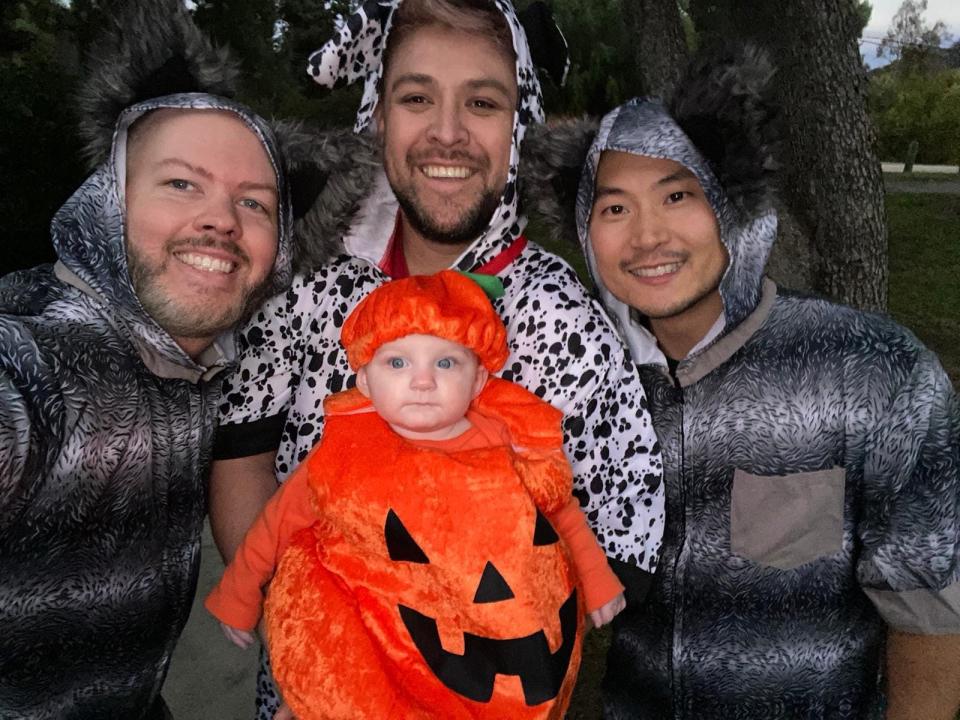 A halloween picture of Mitch, Benjamin, and Ben Rolam