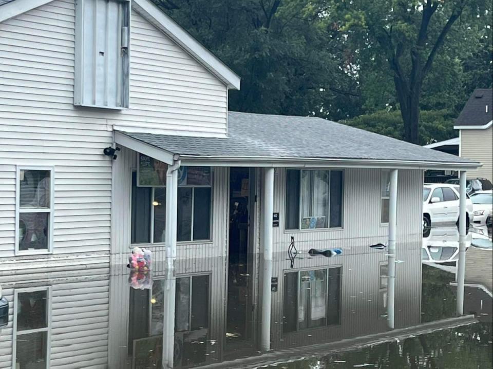 Ten puppies were killed after flooding caused by record-breaking rainfall in the St Louis area swept through a building that housed a rescue shelter for animals (Stray Paws Adoptables/Facebook)