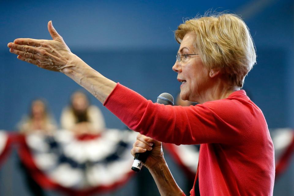 Sen. Elizabeth Warren in Manchester, New Hampshire, on Jan. 12, 2019.
